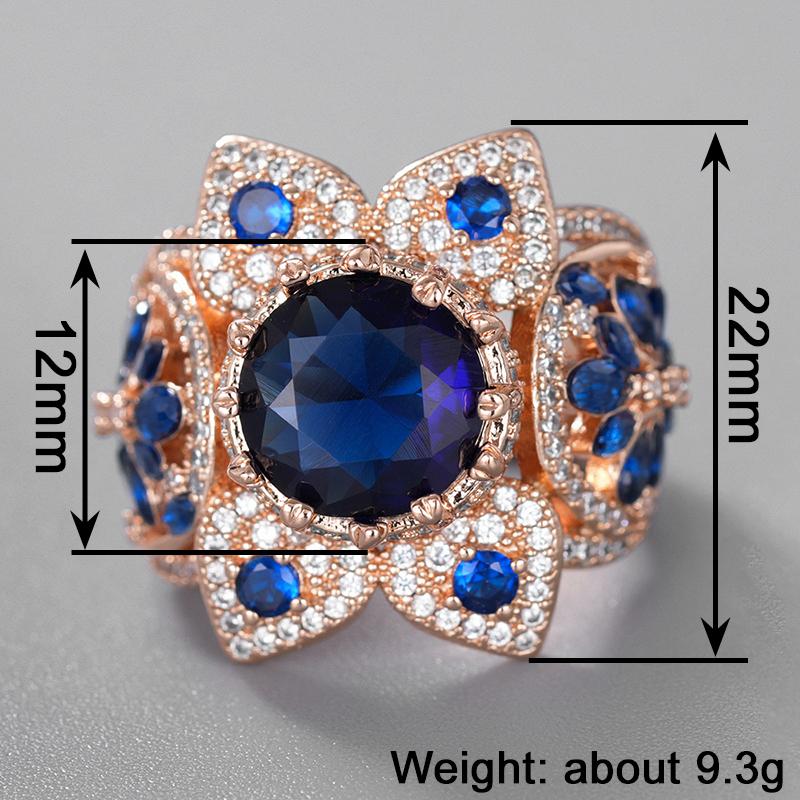 Huitan Temperament Rings with White/Blue Cubic Zirconia Bright Charms Female Modern Accessories Delicate Sparkling Party Jewelry