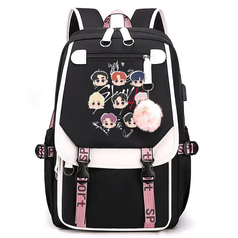 Stray Kids Travel Backpack With Usb Charging Port For School And Commuting