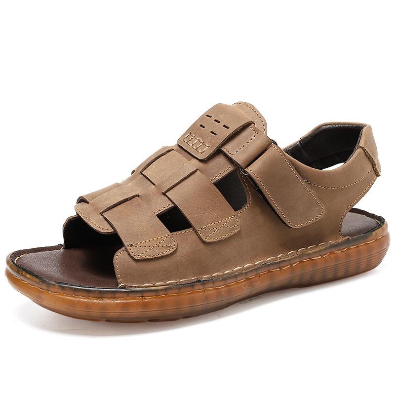 Sports summer sandals Quality genuine leather casual style Versatile beach walking Hot selling youth Plus Size -46 Shoes