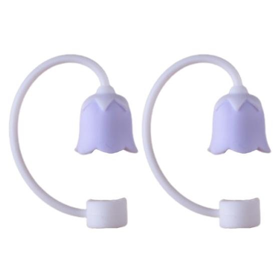 

2Pcs Straw Caps Integrated Sealing Straw Lid Reusable Silicone Straw Covers Dustproof Leakproof Straw Accessories for Cups 10 mm E