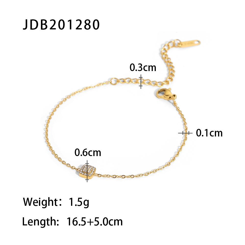Elegant French Zircon Bracelet Minimalist Titanium Steel Jewelry Accessory