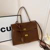 Retro suede shoulder armpit bag women's new large-capacity commuter portable tote bag casual messenger bag