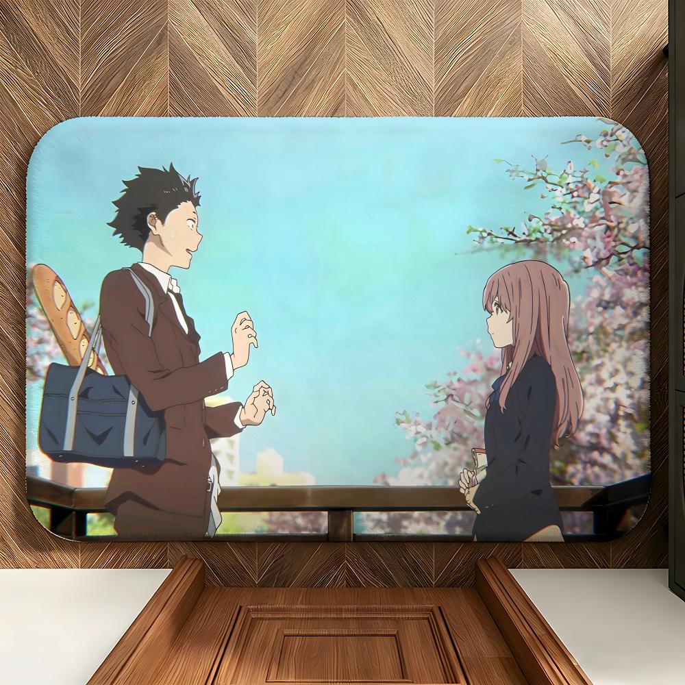 Anime A-A S-Silent V-Voice Floor Mat Soft Flannel Floor Mat Suitable for Entryways, Living Rooms, Bedrooms, and Bathrooms