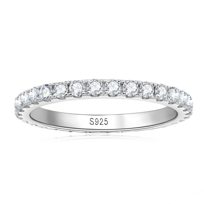 Sterling Silver Gypsophila Moissanite High-End Versatile Ring