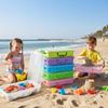 Plastic Sand Trays For Kids Play Stackable Waterproof Storage Boxes With Lid Sensory Toy Art Craft Supplies Blue Green Pink