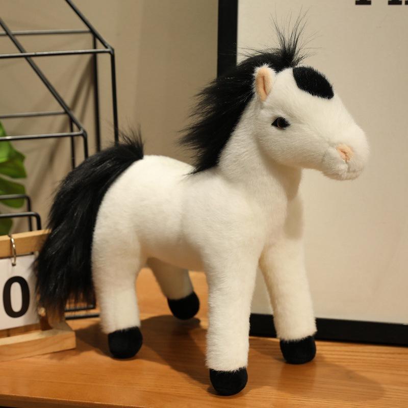 Cute Simulation Brown Pony Doll Plush Toy Foal Zodiac Horse Doll Children Soothing Doll