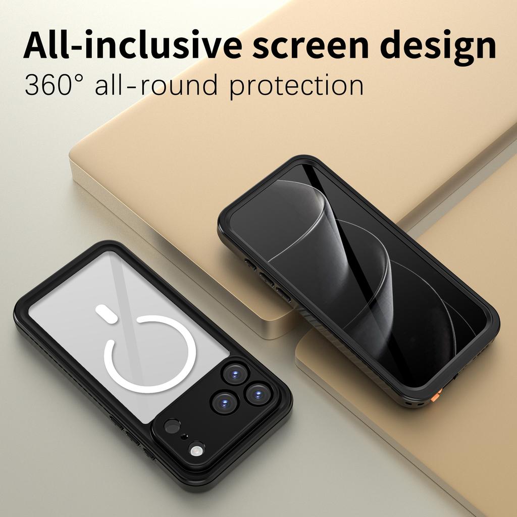 REDPEPPER FS/FM Series For iPhone 17 Pro Max Clear Case Compatible with MagSafe PC TPU PET IP68 Waterproof Phone Cover