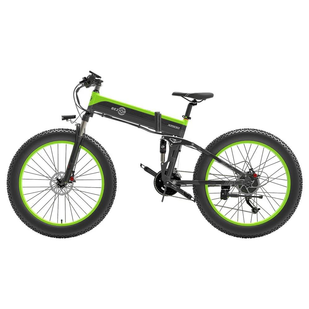 Bezior X1500 Rennrad Elektrofahrrad 1500W, 48V 12.8Ah, 40km/h, Shimano 27-Gang, Hydraulische Scheibenbremsen, 26"×4" Fat Tyre, 5" LCD-Display, IP54