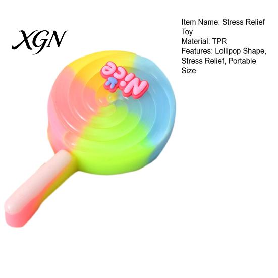 Healing Pinch Toy Colorful Lollipop Squeeze Stress Relief Multicolor Candy Sensory Fidget Decompression Simulated Food Gradient