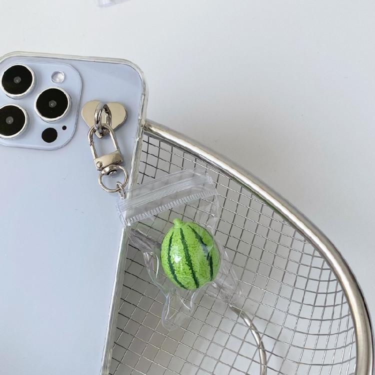 Summer Korean Style Watermelon Keychain Sturdy Alloy Key Ring Cute Phone Charm Gift For Teens