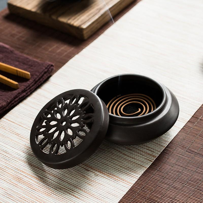 Antique Small Ceramic Incense Burner for Indoor Aromatherapy & Tea Ceremonies