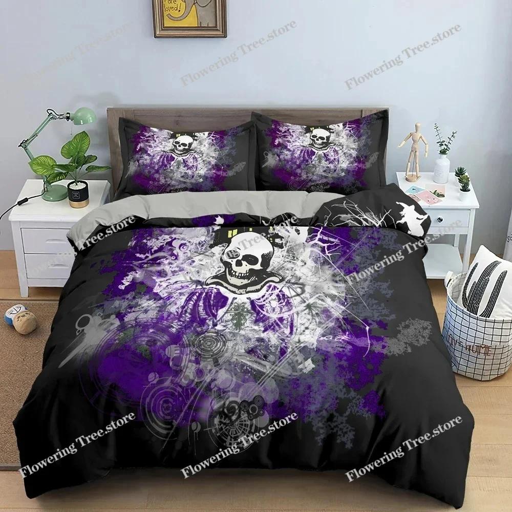 Hot Style Soft Bedding Set 3d Digital Skull Printing Duvet Cover Set with Zipper Single Twin Double Full Queen King