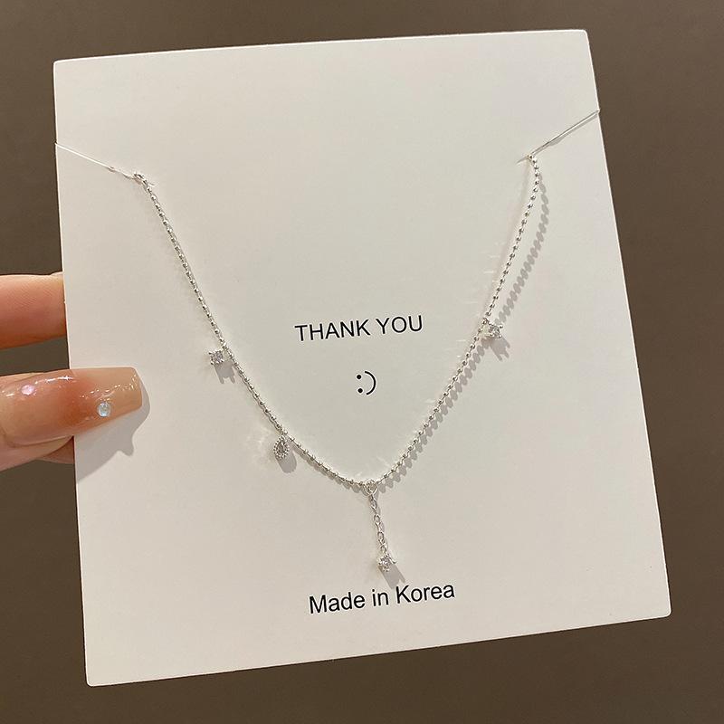 2025 water drop zircon necklace female wind collarbone chain with the same style