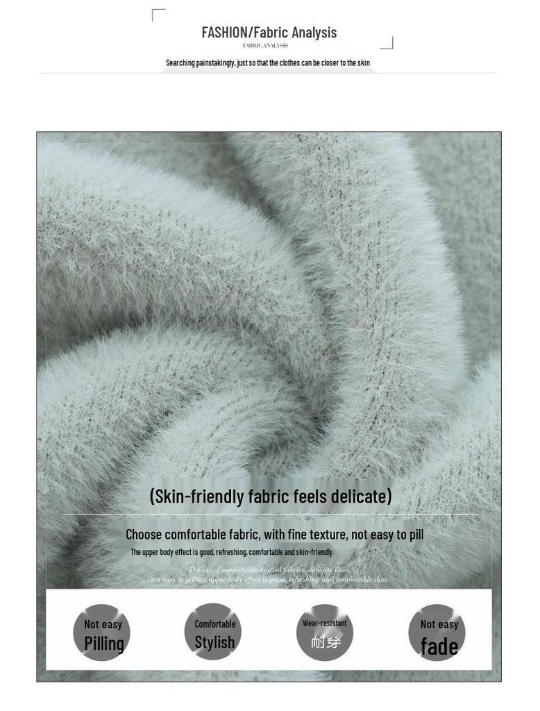Autumn Winter Fleece Knit Top for Middle-Aged and Elderly Women - Thick Sweater Base Layer