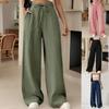 European & American 2026 Summer Arrival: Solid Color Woven Round Neck Cotton Linen Loose Women's T-shirt.
