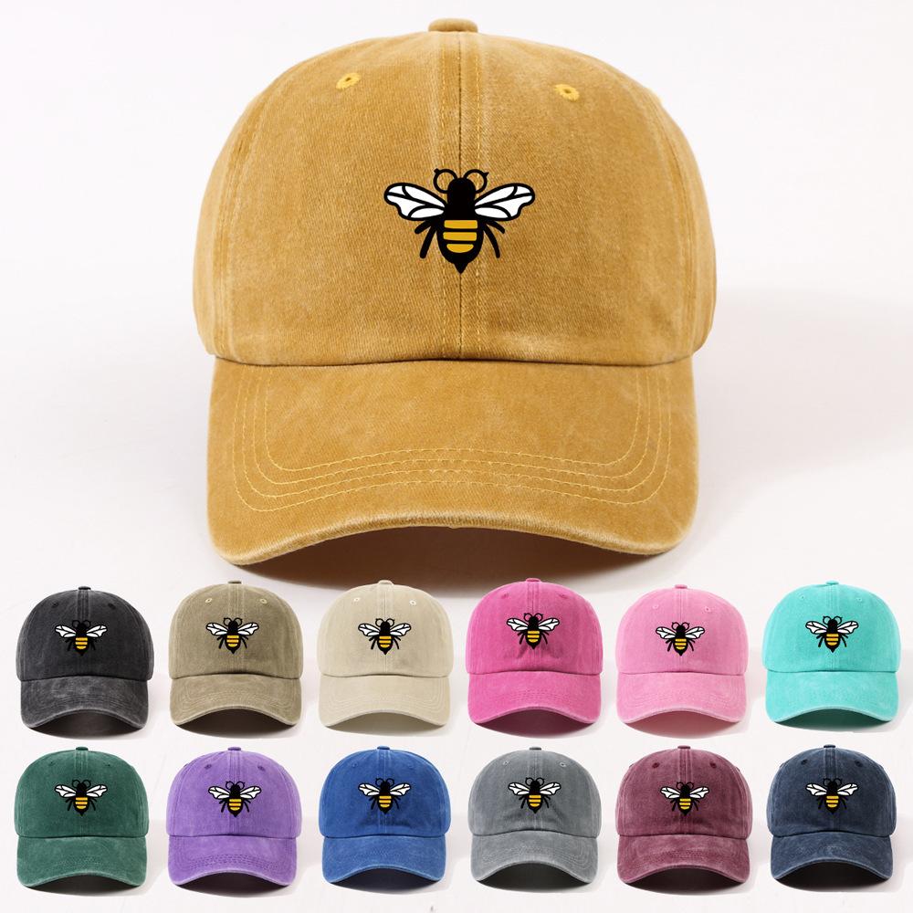 Neue temu Hummel Baseballkappe Herren Trendige Beschriftung Retro Kappe Outdoor Großer Schirm