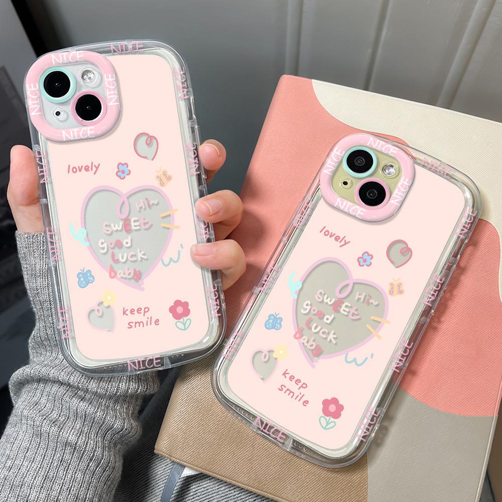 Personalized love English applicable iPhone17ProMax mobile phone case 14 Apple 13 fine hole 12/15 simple 16