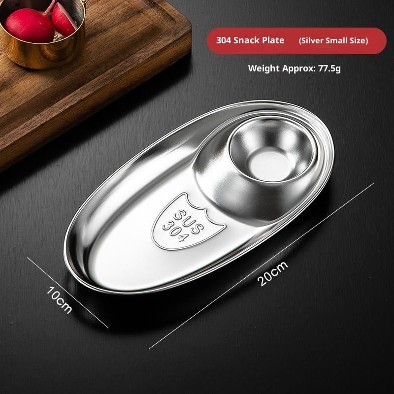 Stainless Steel Dinner Serving Tray Eco-friendly Unbreakable Snack Appetizer Platter for Home Buffet Party Meal Use