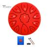 Compact Music Drum 6-Inch Steel Tongue with Mallets Note Stickers 11 Notes C Key Yoga Meditation Sound Therapy Hand Pan Musical Percussion Instrument