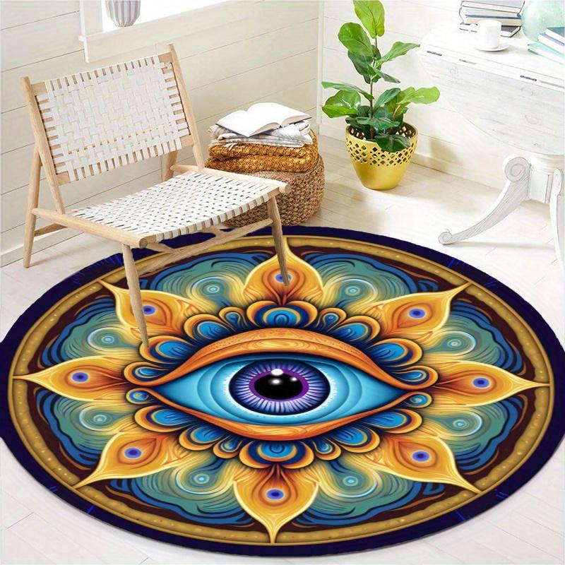 S Eye Of Evil Round Rug Nonslip Area Rug Office Chair Mat Carpet For Living Room Bedroom Home Decor