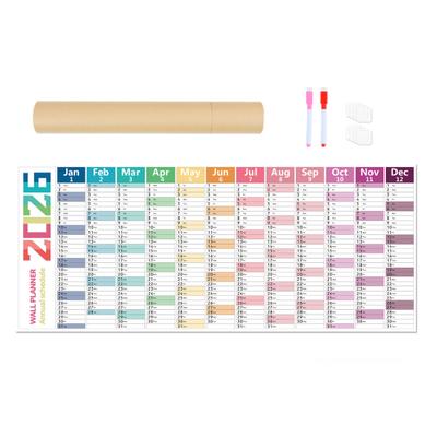 Super Large Wall Sticker 2026 Calendar Reusable Matte Whiteboard Home Work Planner Year-Round Planning Tool