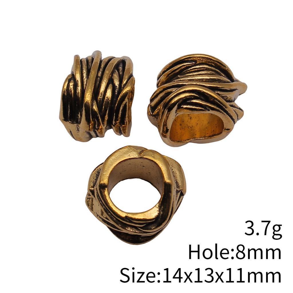 Hammered Texture Tube Spacer Beads Alloy Loose Beads For DIY Bracelet Dreadlocks Hair Braiding Jewelry Making Parts