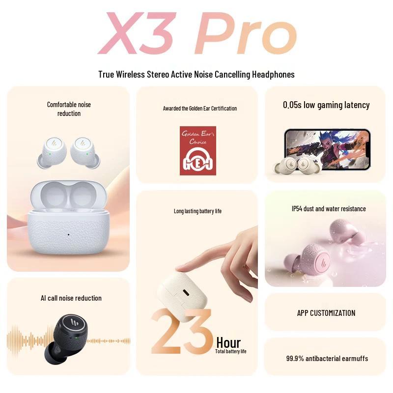 EDIFIER X3 Pro True Wireless Noise-Cancelling Earbuds