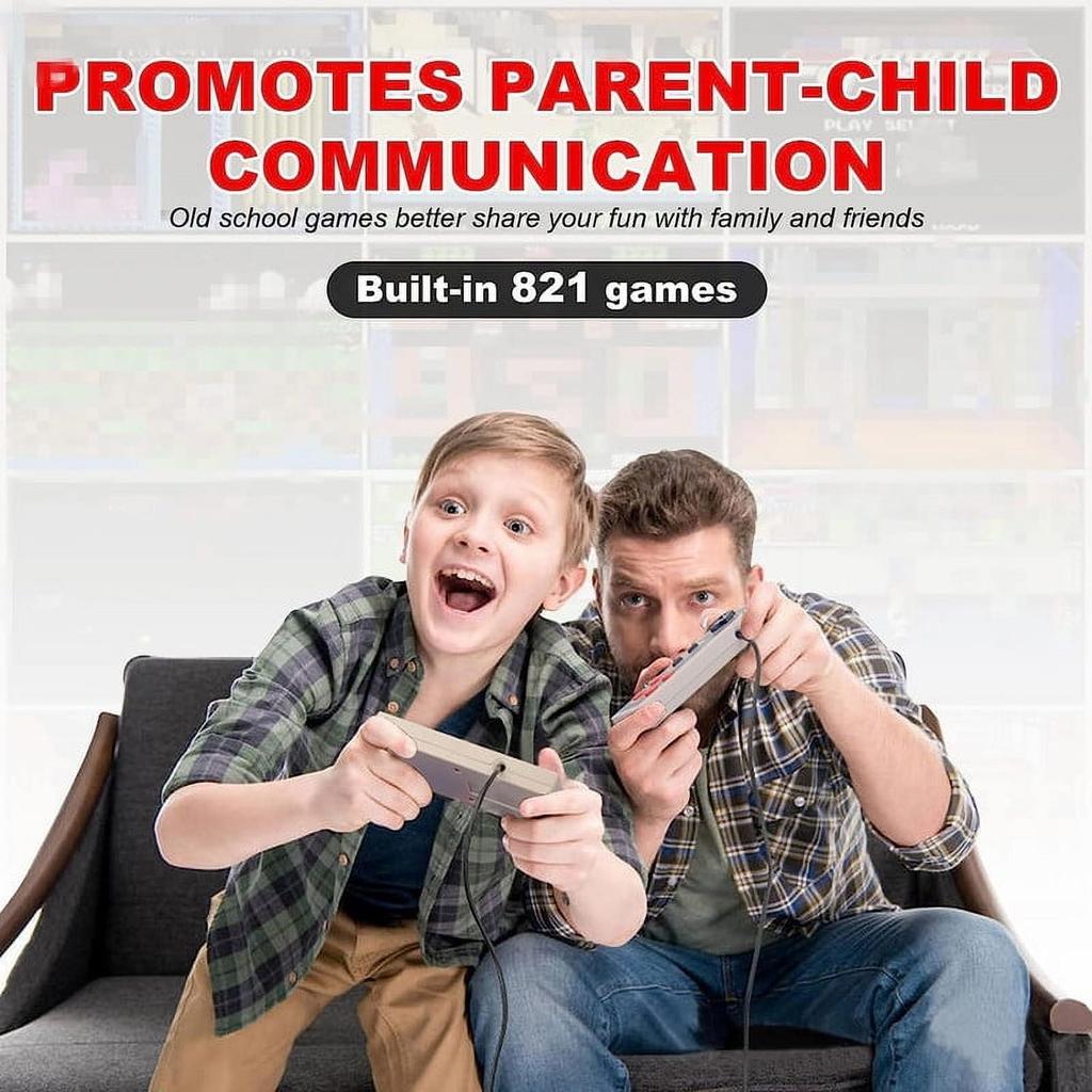 Classic Retro Mini Controllers,HDMI HD Built-in 821 Classic Plays with 2 Controllers, Children Gift, Birthday Gift Happy Childhood Memories