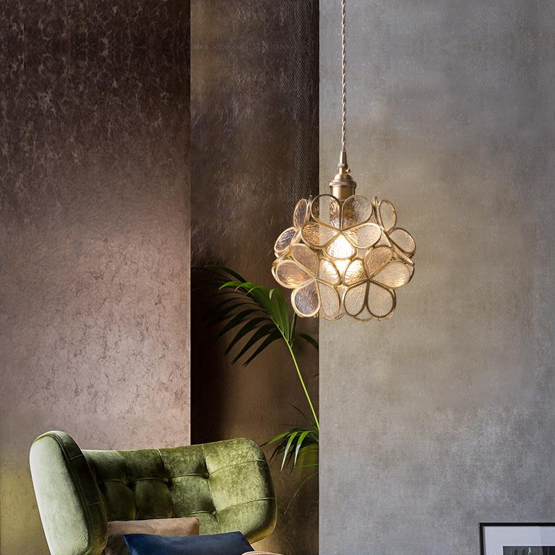 Postmodern Japanese Nordic Petal Chandelier - Luxury Copper Bedroom & Living Room Lamp