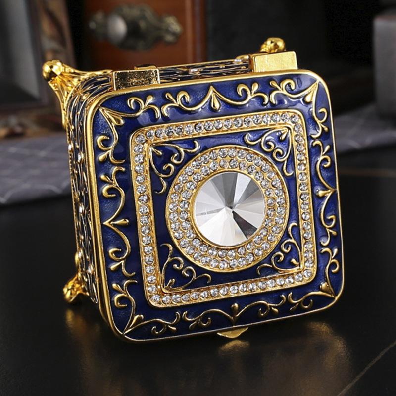 Leichter Luxus Retro Prinzessin Schmuckschatulle Europäische Metall Schmuckschatulle Exquisites Emaille Halsketten Schmuck Hochwertige Aufbewahrungsbox