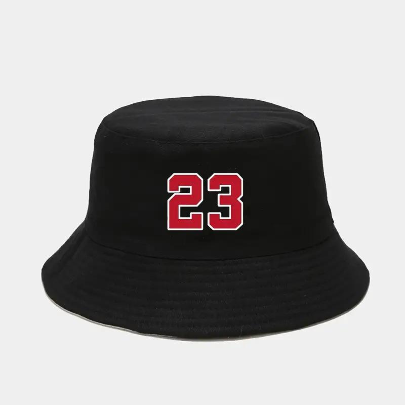 

Number 23 Printed Bucket Hats Unisex Summer Beach Panama Hat Men s and Women s Casual Hat Outdoor Folding Fishing Fisherman Hats чорний