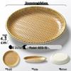 Runde Melamin-Servierplatte im Rattan-Stil
