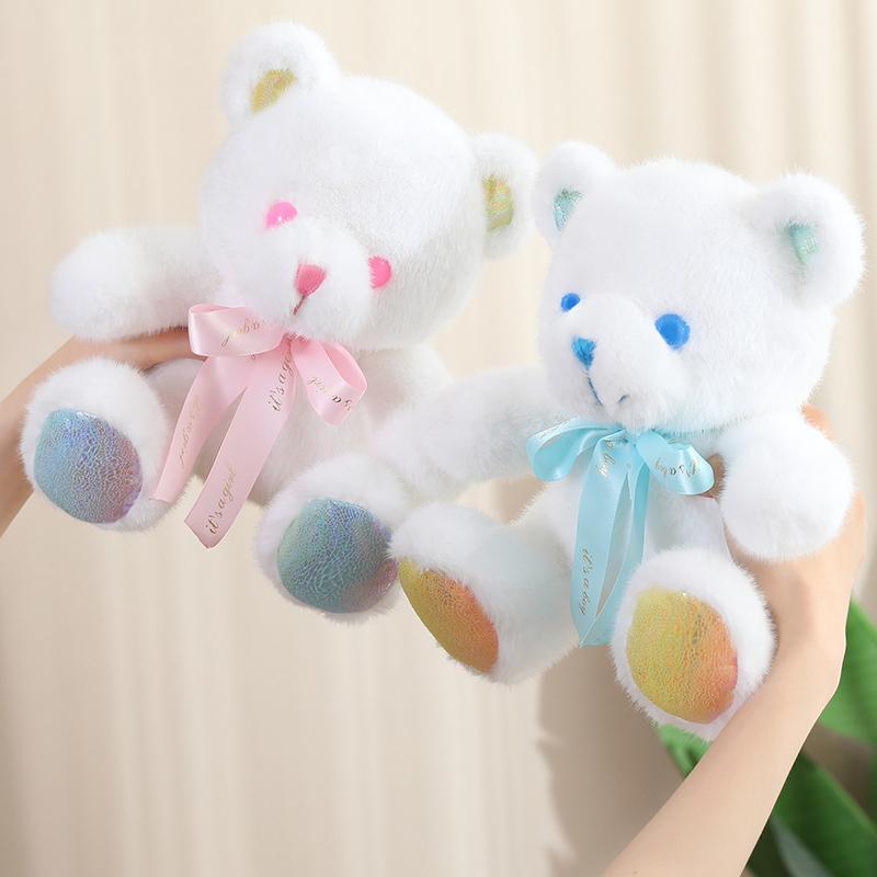 Colorful Teddy Bear Plush Toys Super Soft Bear Huggable Pillow Cartoon Stuffed Animal Doll Children Kids Birthday Christmas Gift