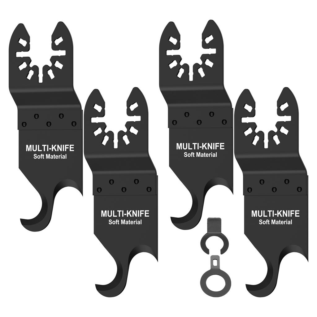 3/4Pc Oscillating Multi tool Hook Knife Blade Multitool Saw Blades Universal Oscillating Saw Hook Blade for Soft Material Carpet