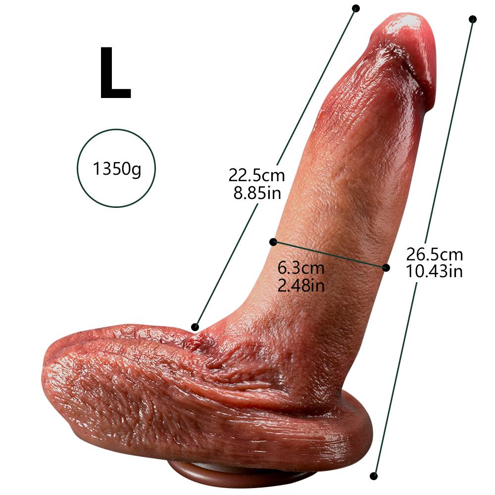 Meat Bully Doppelter Flüssigsilikon-Künstlicher Penis-Makeup Weiblicher Masturbator Dicker langer Urlaubspenis Sexuelle Bedarfsartikel für Erwachsene