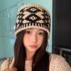 Knitted Hat Women's Autumn and Winter Wool Blended Retro Wool Hat Warm Big Head Circumference Cold Hat Headgear Hat