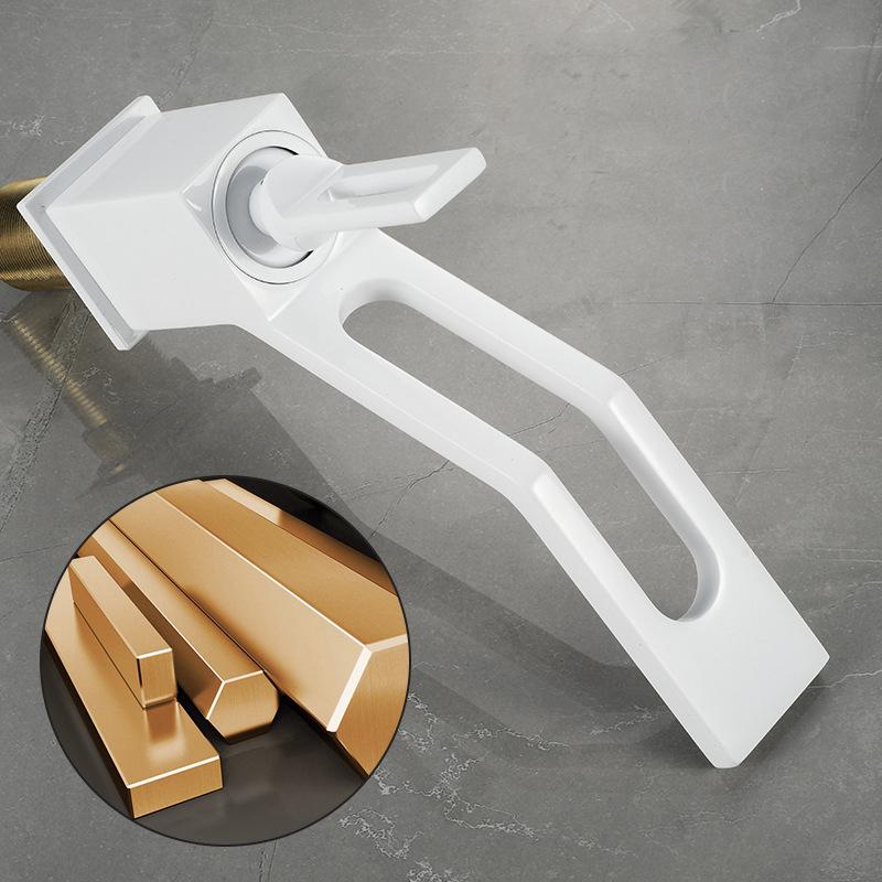 Creative Bathroom White Basin Faucet Brass Hot And Cold Faucet Splash Proof Single Hole Single Handle Sink Tap Deck Mounted
