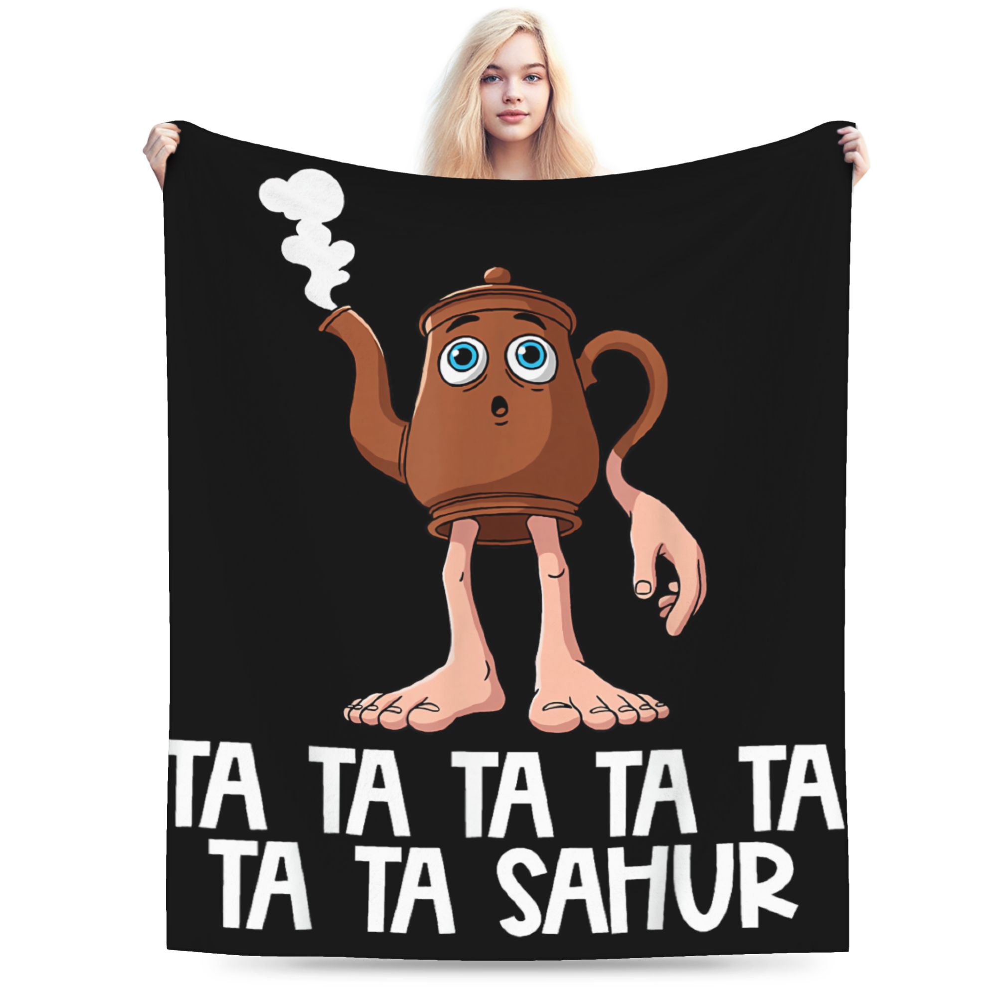

Italian Brainrot Characters Ta Ta Ta Sahur Super Warm Blanket Picnic Plush Throw Blanket Print Flannel Bedspread Sofa Bed Cover 75x90cm