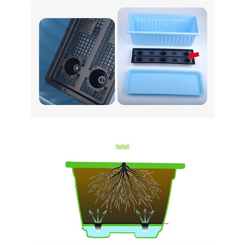 

BHBL Nursery Pot Absorbing Water Vegetable Pot Long Strip Double Layer Flower Pot Plastic Basin for Indoor Garden Balcony D China Mainland