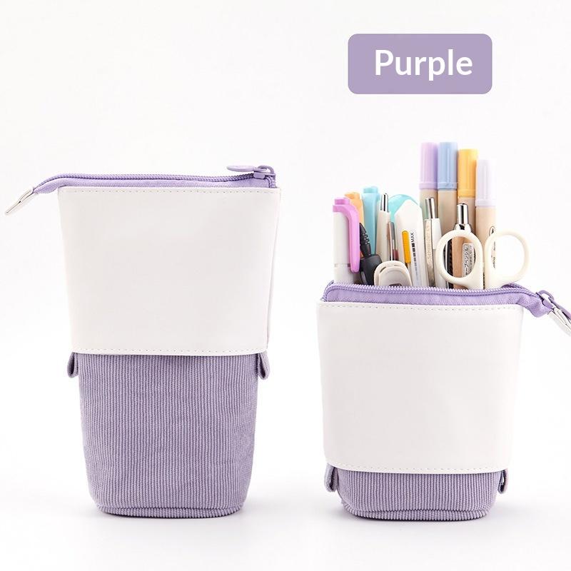 Retractable Pencil Case Kawaii Diy Printed Pen Case Large Capacity Pen Holder Stationery Storage Pencil Bag