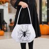 Halloween Party Decor Cute Treat or Trick Bag with Handle for Kids, Reusable Non Decoration Woven Candy Goodie Bag, Soft Handbag Basket Favors