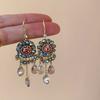Exaggerated Rhinestone Drop Earrings Pendant Vintage Long Earrings  Girls Gift