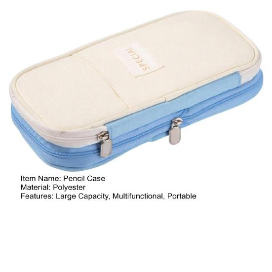 Large Capacity Pencil Case Portable Office Supplies School Students Stationery Makeup Bag Multifunctional Storage Organizer Zipper Pouch