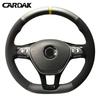 CARDAK Hand-stitched Black Suede Steering Wheel Cover for Volkswagen VW Golf 7 Mk7 New Polo Jetta Passat B8