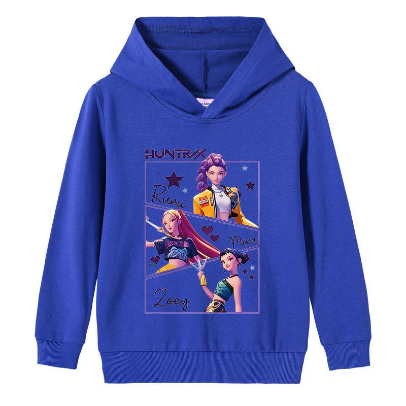 Kid's Loose Casual Pullover Hoodie KPop Demon Hunter Street Fashion Printed Top