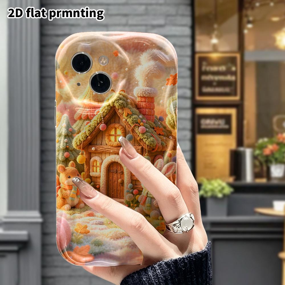 Phone Case: 2D Flat, Suitable for iPhone 18, 17, 16, 15, 14, 13, 12Pro Protective Case, Forest Cabin, Perfect Christmas and Halloween Holiday Gift