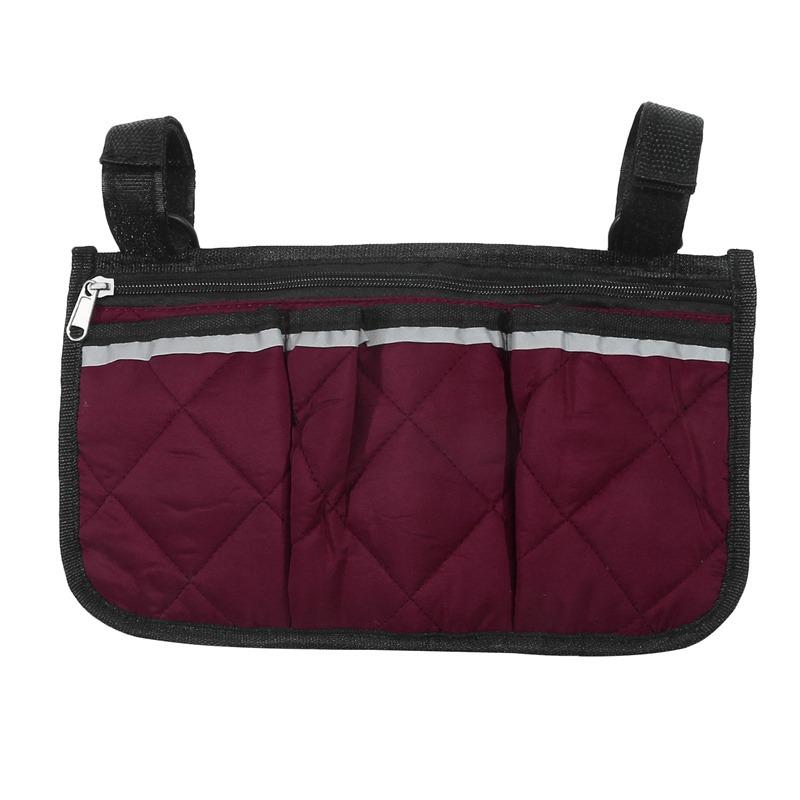 Wheelchair Side Bag With Cup Holder Portable Armrest Storage Pouch For Walker Rollator And Electric Scooter Wheelchairs