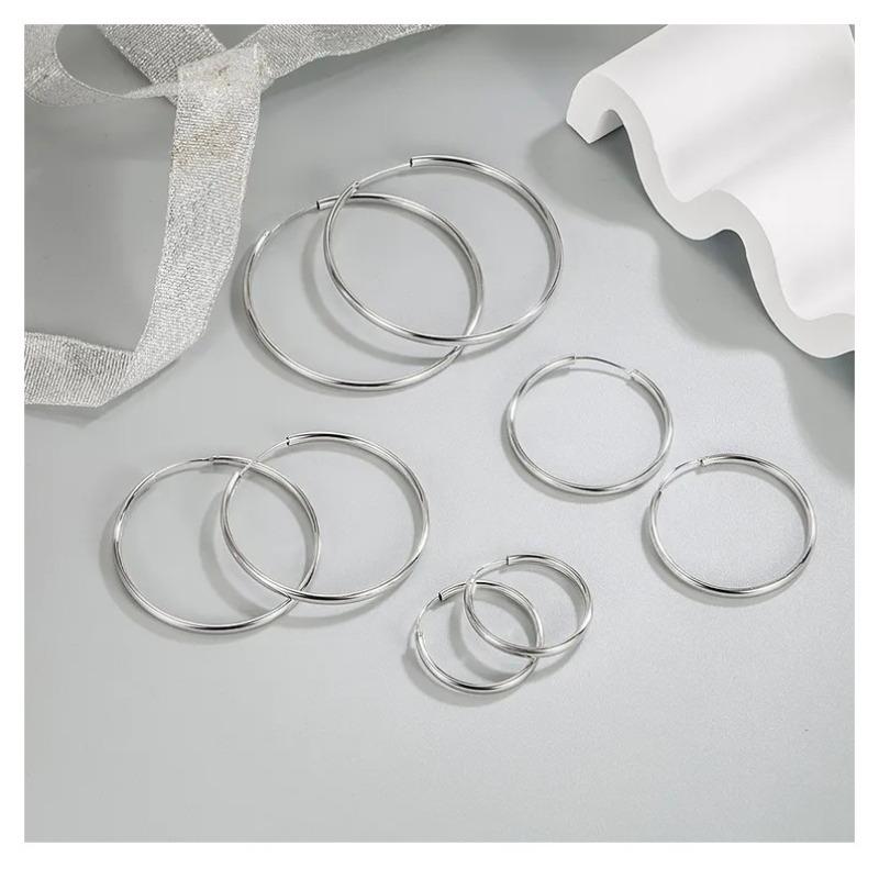 Women S Fashion Minimalist Hollow Smooth Large Hoop Earrings
