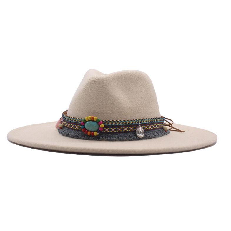 eBay European and American New Woolen Top Hat Minority Style Retro Big Brim Cm Jazz Hat