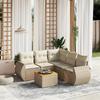 VidaXL Garden Lounge Set with Cushions 6 Pcs, Patio Sofas, Patio Furniture Set, Outdoor Furniture, Beige 3225001
